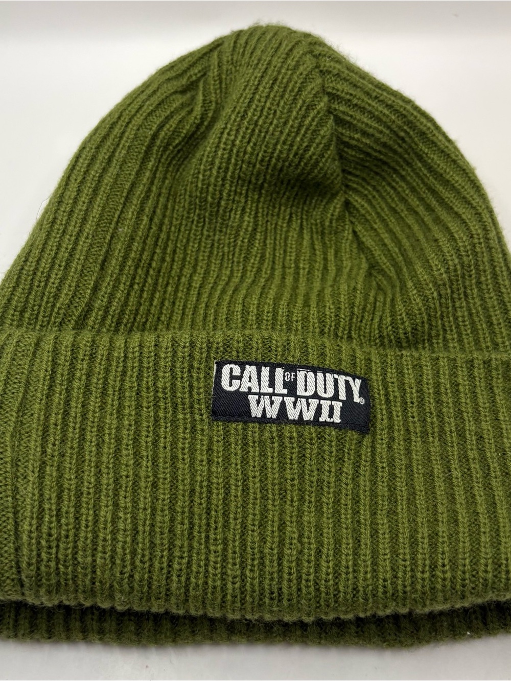 Call of Duty WWII Military Star Knit Beanie Cap Skullie Green